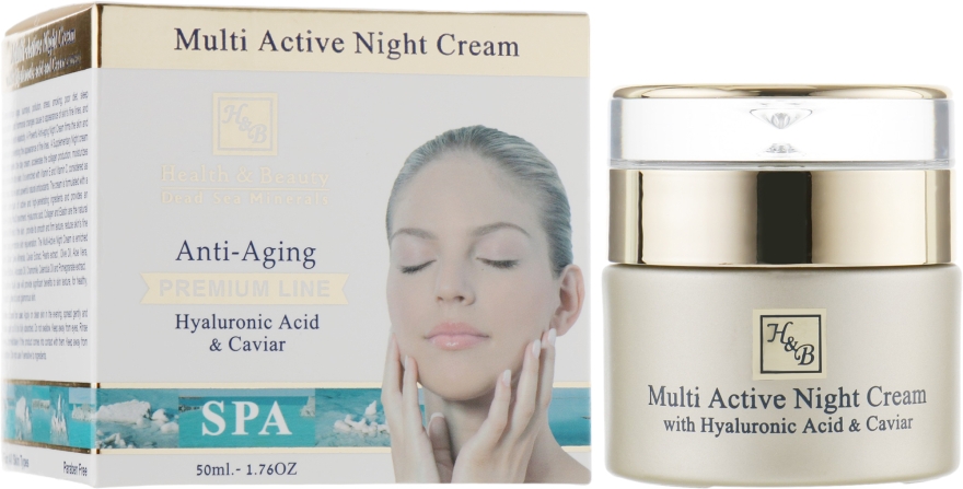 Мультиактивний нічний крем для обличчя, з гіалуроновою кислотою - Health And Beauty Multi Active Night Cream — фото N2