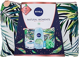 Парфумерія, косметика Набір - NIVEA Clay Fresh Set (sh/gel/250ml + cr/200ml + lip/balm/4.8g + washcloth/1pcs)