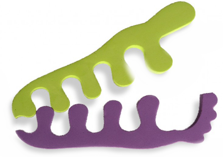 Розділювачі для пальців, 9585, салатові з фіолетовим - SPL — фото N1