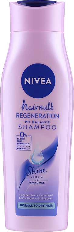 Шампунь-уход для волос нормальной толщины «Молочко для волос» - NIVEA Hairmilk Regeneration Shampoo — фото N1