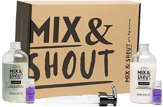 Набор для кудрявых волос - Mix & Shout Protector (sham/250ml + condit/250ml + ampoul/2x5ml) — фото N1
