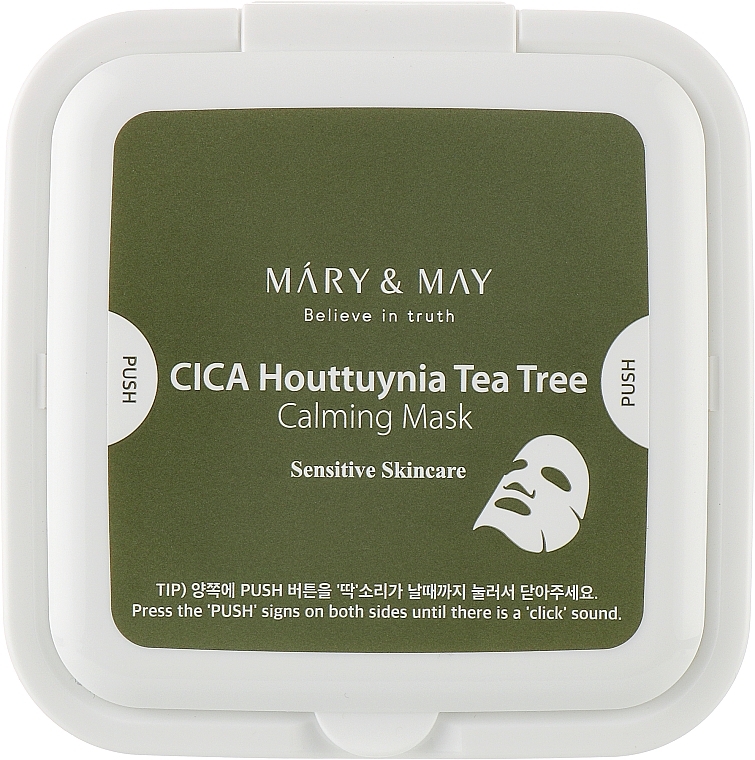 Тканевые маски с успокаивающим действием - Mary & May CICA Houttuynia Tea Tree Calming Mask