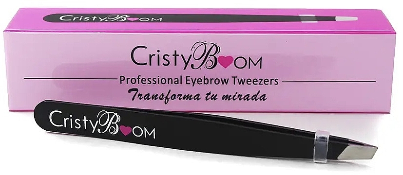 Пинцет для бровей, черный - Cristyboom Cosmetics Professional Eyebrow Tweezers Black — фото N1