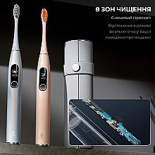 Розумна зубна щітка Oclean X Pro Digital Gold, 2 насадки - Oclean X Pro Digital Electric Toothbrush Champagne Gold — фото N6