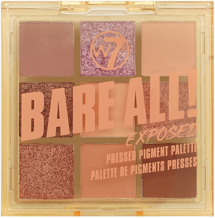 Палетка тіней - W7 Bare All! Pressed Pigment Palette — фото N1