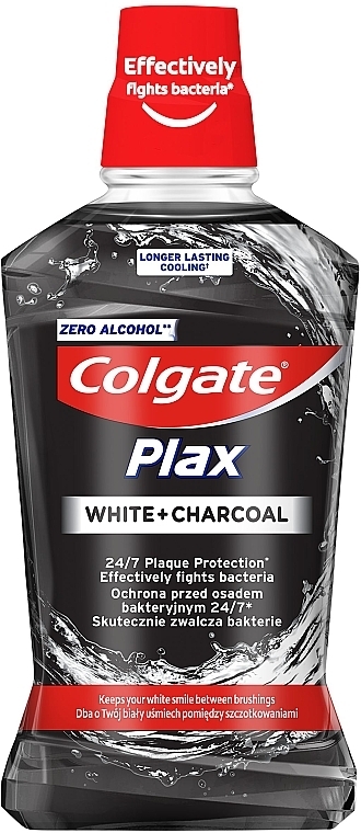 Ополіскувач для рота "Відбілювальний" з вугіллям, антибактеріальний - Colgate Plax — фото N2