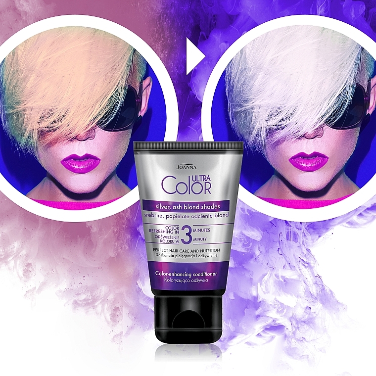 Відтінковий кондиціонер для волосся «Silver, ash blond shades» - Joanna Ultra Color System — фото N3