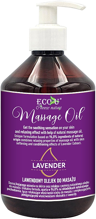 Масажна олія з екстрактом лаванди - Eco U Lavender Massage Oil — фото N3