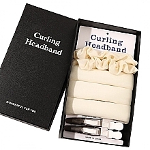 Духи, Парфюмерия, косметика Набор для создания локонов, кремовый, 5 продуктов - Ecarla Curling Headband