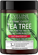 Матирующий крем-детокс для лица антибактериальный 3в1 - Eveline Cosmetics Botanic Expert Tea Tree Mattifying Face Cream-Detox — фото N1