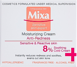 Увлажняющий и успокаивающий крем для чувствительной кожи лица - Mixa Anti-Redness Moisturizing Cream 8% Soothing Cold Cream — фото N2