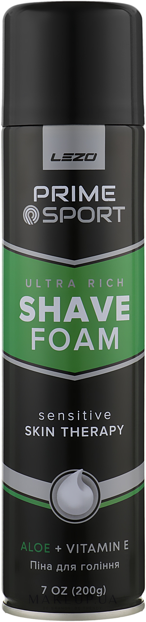 Піна для гоління, для чутливої шкіри - Lezo Prime Sport Shave Foam — фото 200ml