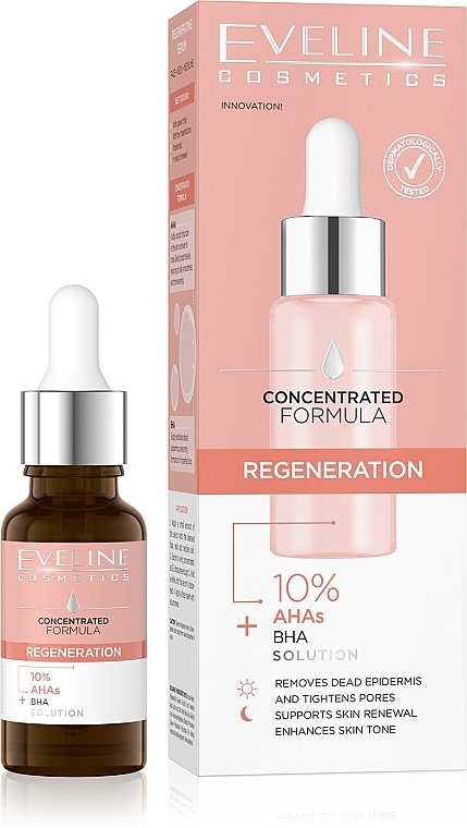 Відновлювальна сироватка з кислотами AHA та BHA - Eveline Concentrated Formula Regenerating Serum With 10% AHA BHA Acid — фото N1