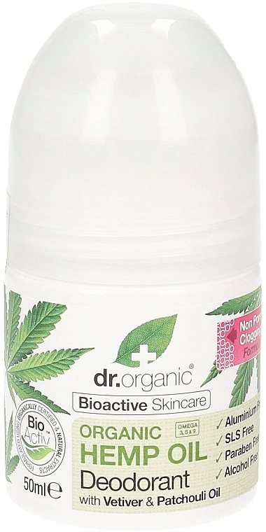 Дезодорант "Конопляна олія" - Dr. Organic Bioactive Skincare Hemp Oil Deodorant — фото N1