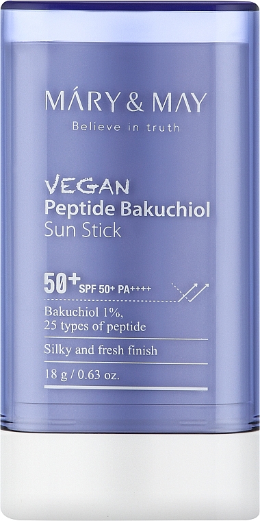 Сонцезахисний стік з бакучіолом і пептидами - Mary&May Vegan Peptide Bakuchiol Sun Stick SPF50+ PA++++ — фото N1