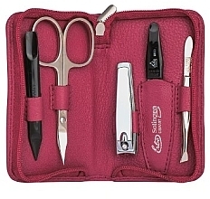 Манікюрний набір, 5 предметів "Siena", на блискавці, pink - Erbe Solingen Manicure Zipper Case — фото N1