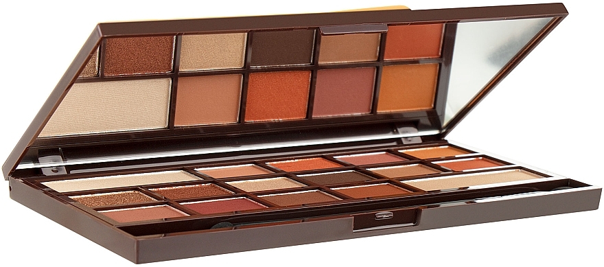 Makeup Revolution I Heart Chocolate Eyeshadow Palette - Палетка тіней для повік, 16 відтінків — фото N2