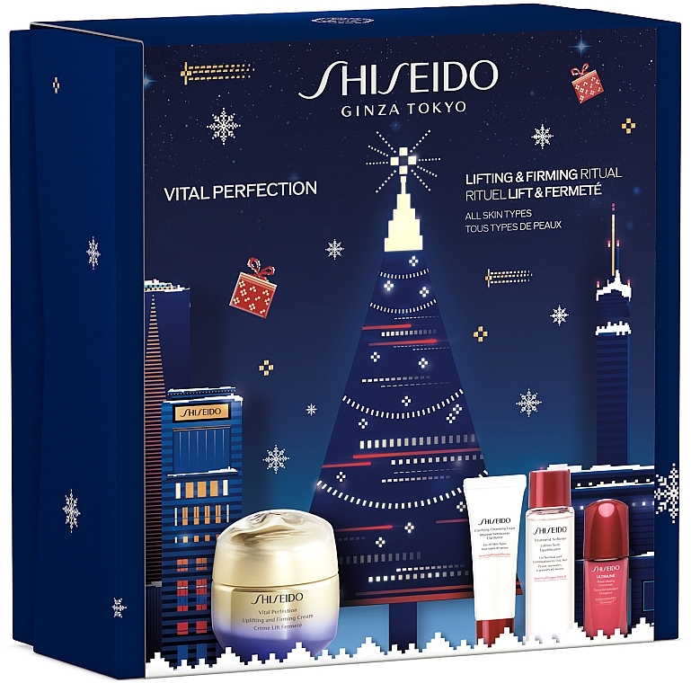 Набор - Shiseido Vital Perfection Holiday Kit (f/cr/50ml + clean/foam/15ml + f/lot/30ml + f/conc/10ml) — фото N1