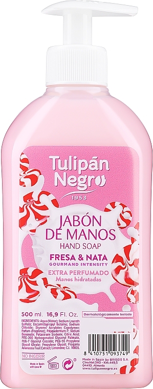 Клубничное крем-мыло для рук - Tulipan Negro Strawberry Cream Hand Soap — фото N1