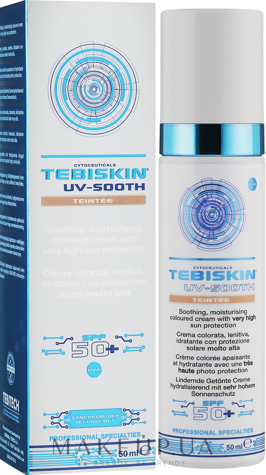 Сонцезахисний крем з тонувальним ефектом - Tebiskin Uv-Sooth Teintee SPF 50+ — фото 50ml