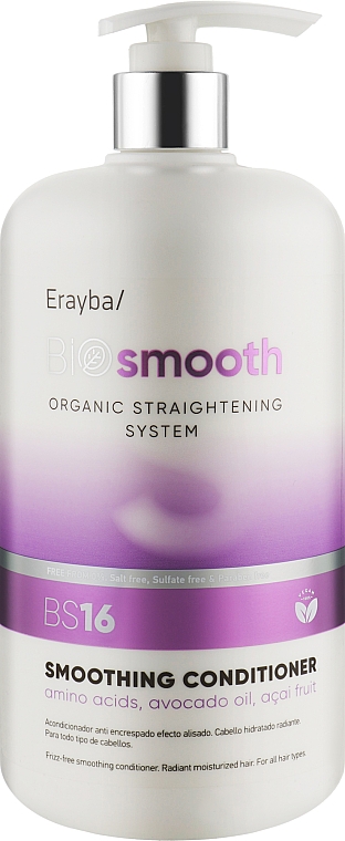 Кондиціонер для випрямлення волосся - Erayba Bio Smooth Smoothing Conditioner BS16 — фото N3