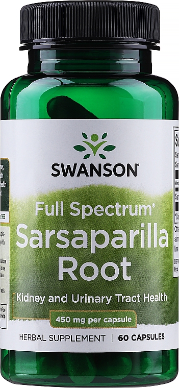 Дієтична добавка "Корінь сарсапарілли" 450 мг, 60 шт. - Swanson Sarsaparilla Root — фото N1