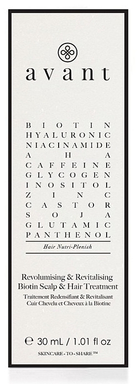 Восстанавливающее средство для кожи головы и волос с биотином - Avant Revolumising & Revitalising Biotin Scalp & Hair Treatment — фото N3