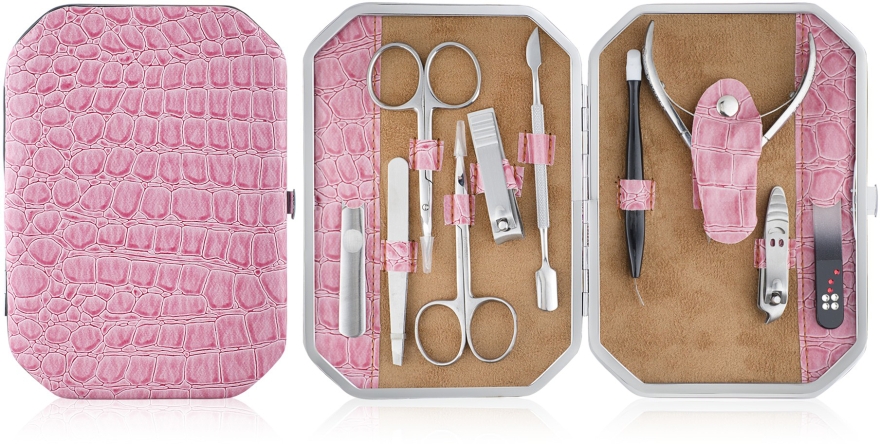 Маникюрный набор, 10 предметов, розовый - Avenir Cosmetics — фото N1