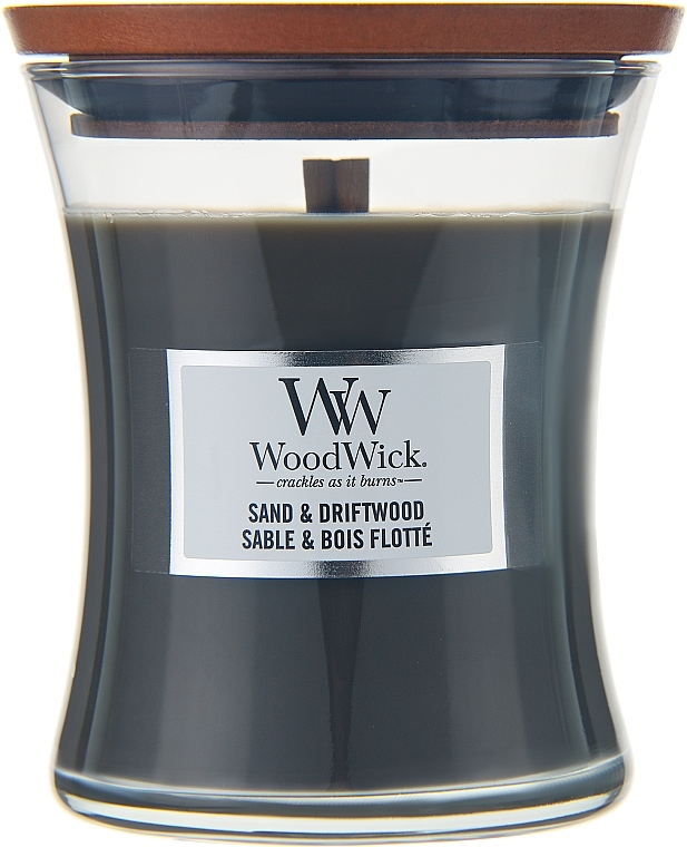 Ароматическая свеча в стакане - WoodWick Hourglass Candle Sand & Driftwood — фото N2