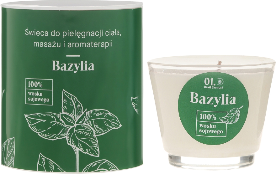 Масажна свічка для тіла - Vis Plantis Basil Element Bazylia