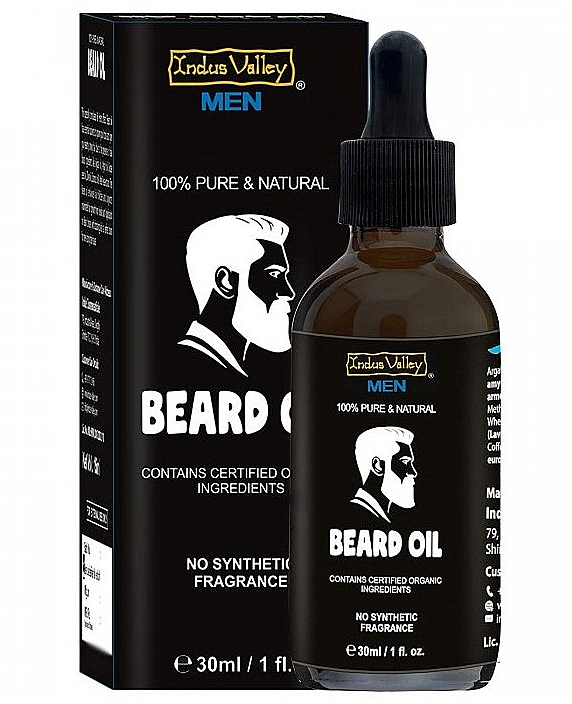 Органическое масло для роста бороды и волос - Indus Valley Men Beard Oil — фото N1