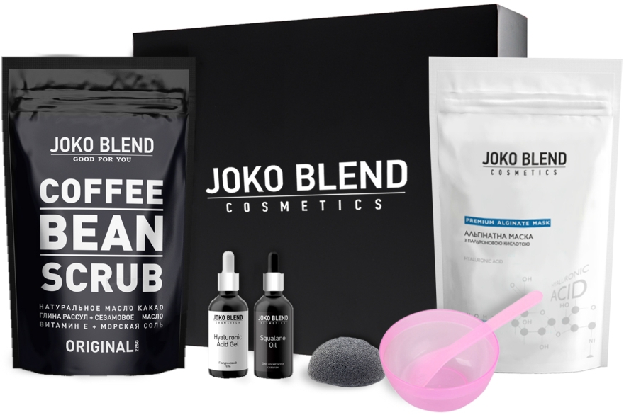 Набор для ухода за лицом Face Care - Joko Blend (scr/200g + mask/100g + gel/30ml + oil/30ml + sponge + bowl)