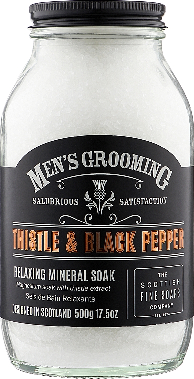 Соль для ванн - Scottish Fine Soaps Men`s Grooming Thistle & Black Pepper Bath & Muscle Soak — фото N1