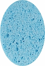Спонж для умывания "Овал", 7,5х10,5 см, синий - QPI — фото N1