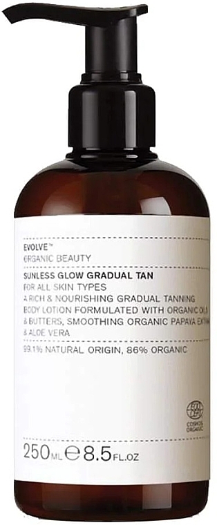 Лосьон-автозагар для тела - Evolve Organic Beauty Sunless Glow Gradual Tan — фото N1