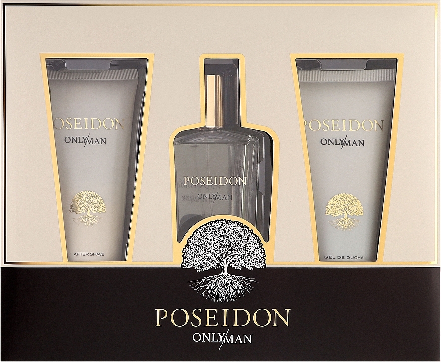 Instituto Espanol Poseidon Only Man - Набор (edt/100ml + sh/gel/100ml + ash/lot/100ml) — фото N1