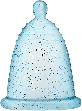 Парфумерія, косметика Менструальна чаша з кулькою, розмір S, блакитний глітер - MeLuna Classic Menstrual Cup