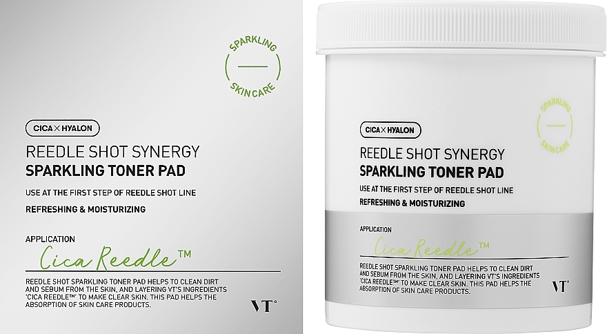 Разглаживающие подушечки для лица - VT Cosmetics Reedle Shot Synergy Sparkling Toner Pad — фото N1