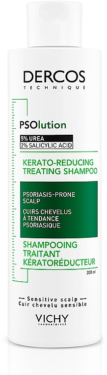 Кератолітичний шампунь для шкіри голови з проявами лущення та свербіння - Vichy Dercos PSOlution