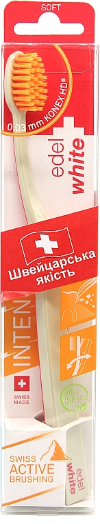 Мягкая зубная щетка-флос с щетиной Konex HD, красная с светло-серым - Edel+White Soft Flosserbrush — фото N1