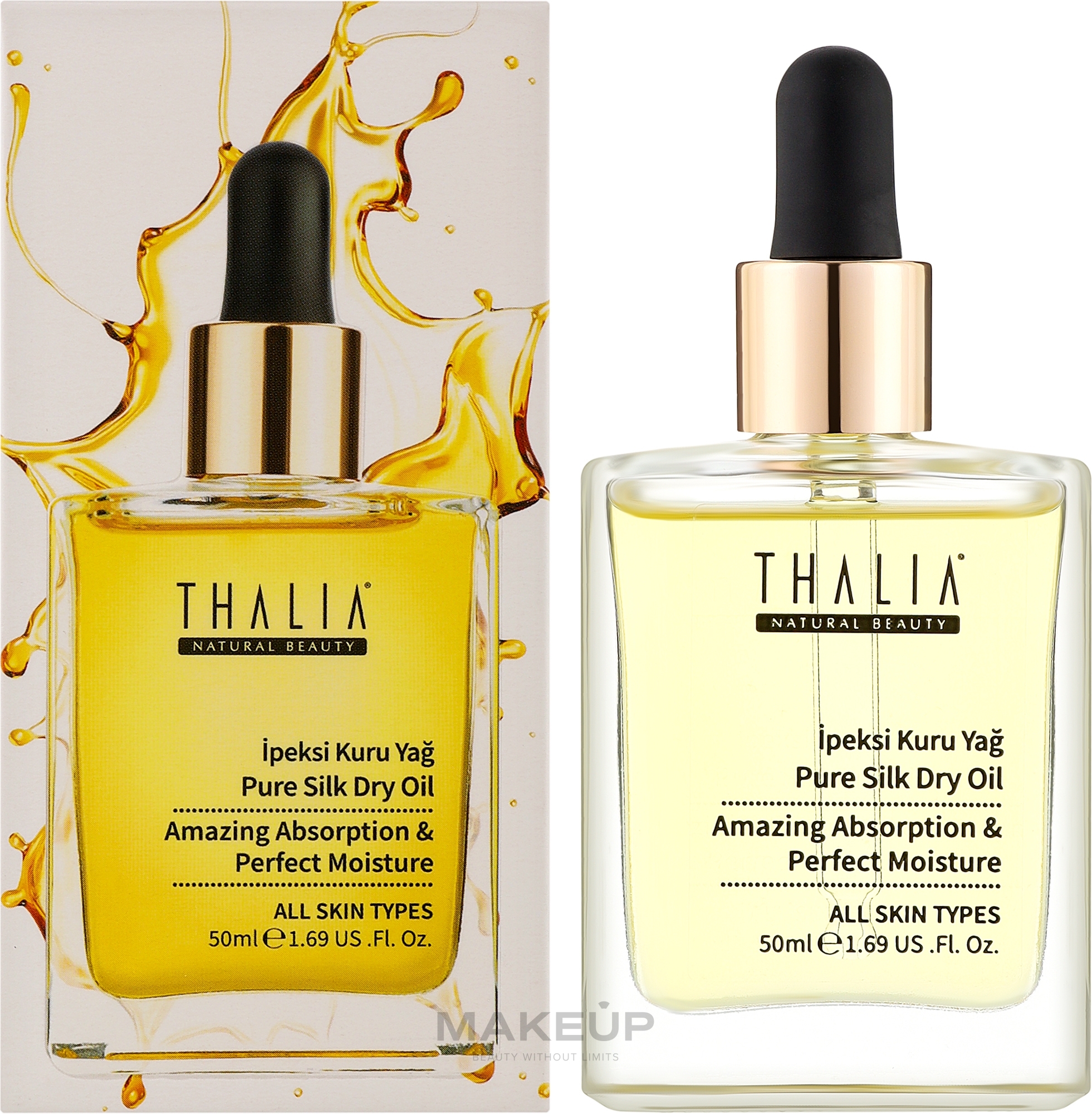 Суха олія для обличчя, тіла та волосся - Thalia Pure Silk Dry Oil — фото 50ml
