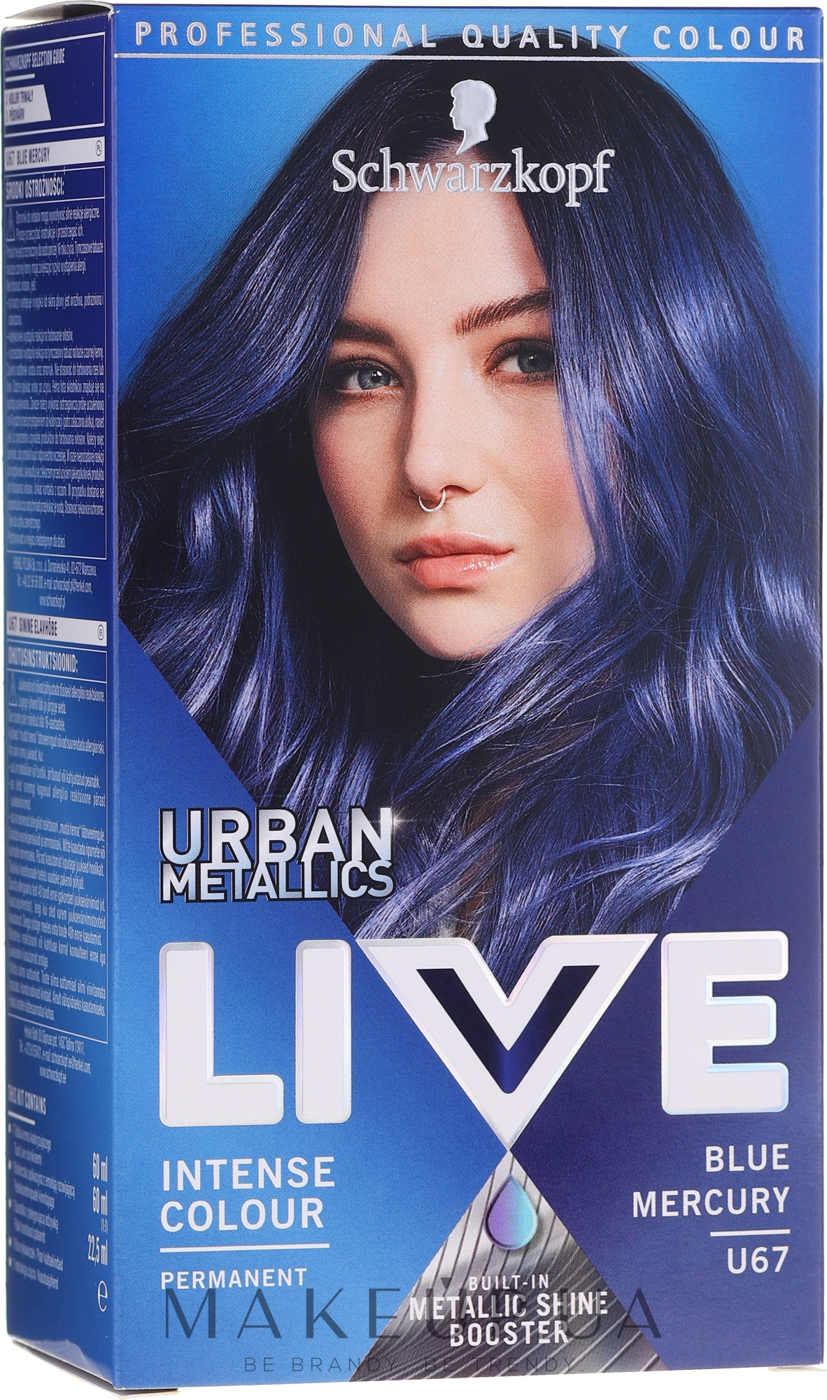 Краска для волос - Schwarzkopf Live Urban Metallics Intense Colour — фото U67 - Blue Mercury