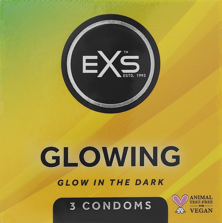 Презервативы светящиеся в темноте, 3шт. - EXS Condoms Glow in Dark — фото N1