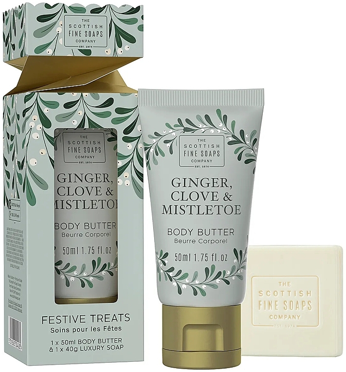 Набор - Scottish Fine Soaps Ginger, Clove & Mistletoe Festive Treats (b/butter/50ml + soap/40g) — фото N1