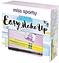 Духи, Парфюмерия, косметика Набор - Miss Sporty Easy Make Up (mascara/8ml + nail/base/top/8ml + eye/pencil/1,2g)