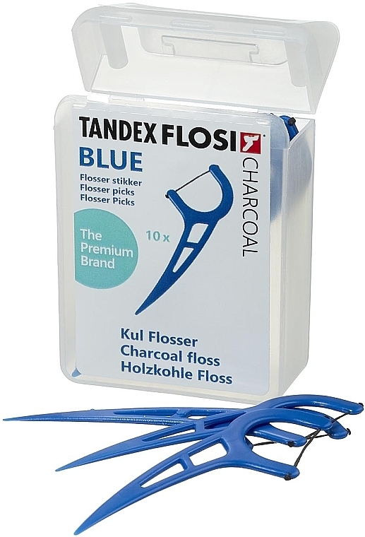 Флосер із вуглецевою ниткою, синій - Tandex Flosi Floser With Blue Carbon Thread — фото N2