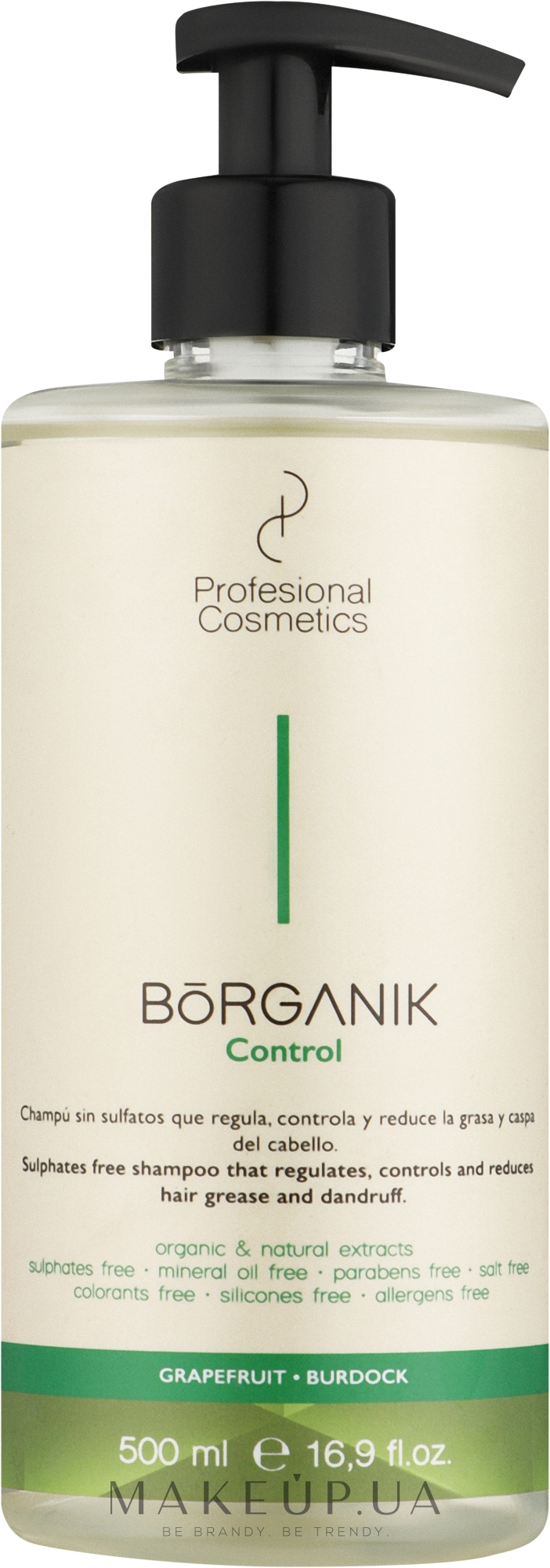 Шампунь для жирных волос - Profesional Cosmetics Borganik Control Shampoo — фото 500ml
