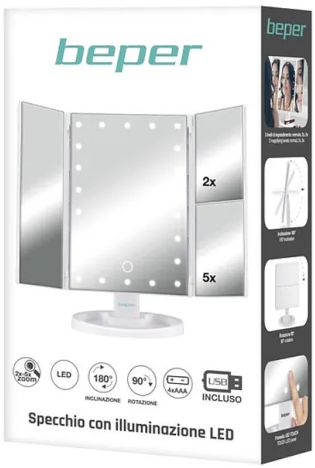 Зеркало с подсветкой - Beper Makeup Mirror With LED Light — фото N6