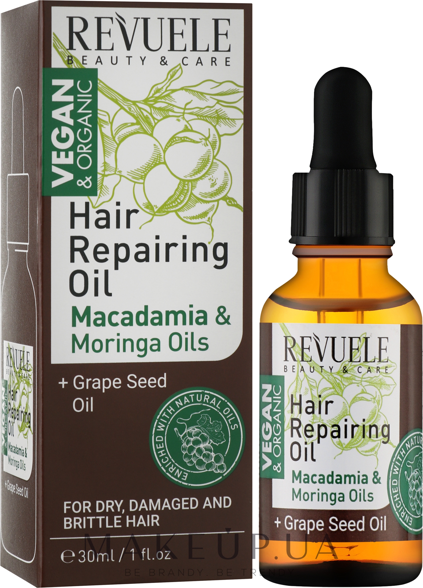Восстанавливающее масло макадамии и моринги - Revuele Macadamia and Moringa Repair Oil — фото 30ml