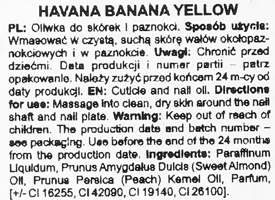 Масло для ногтей и кутикулы с цветами "Банан" - Silcare Cuticle Oil Havana Banana Yellow — фото N2